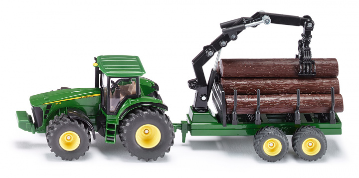 Carte Traktor z przyczepą leśną Siku Farmer S1954 