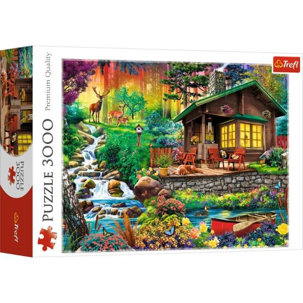Gra/Zabawka Puzzle 3000 Chatka w lesie 33074 