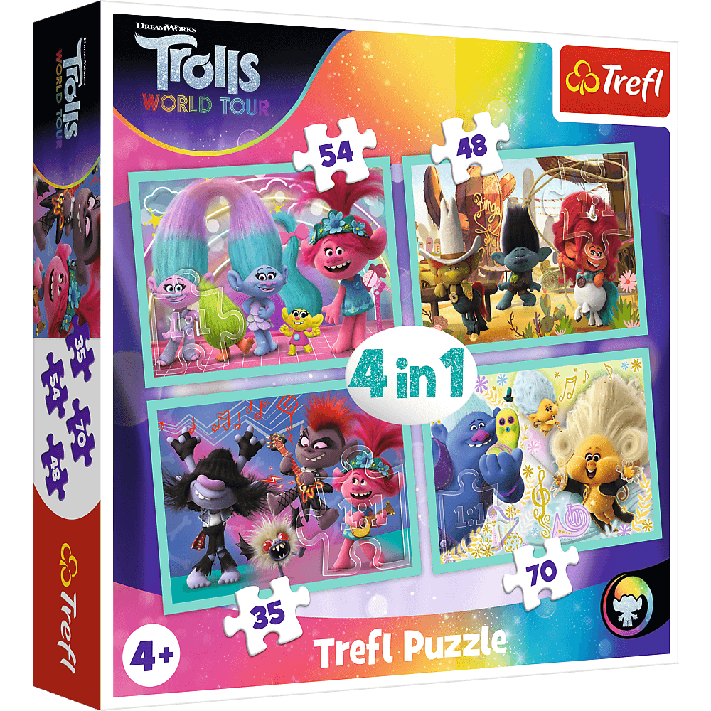 Game/Toy Puzzle Trollové 2 Světové turné 4v1 