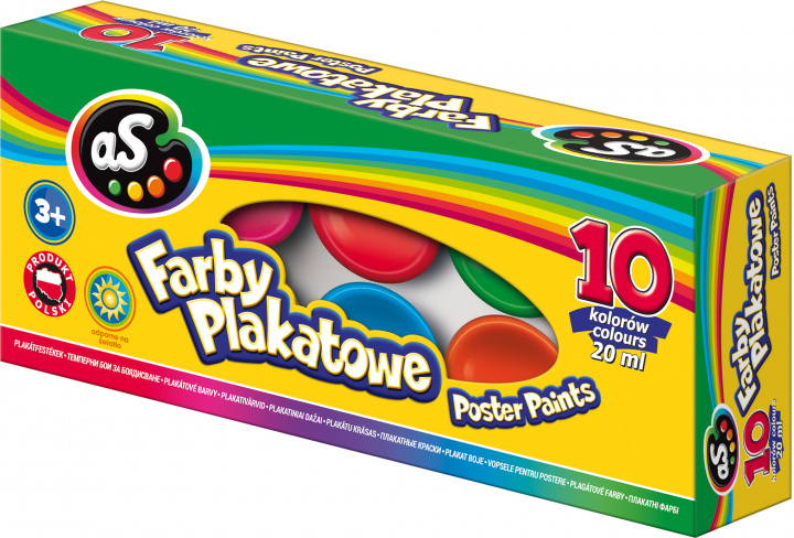 Kniha Farby As plakatowe Astra 10 kolorów 20 ml 