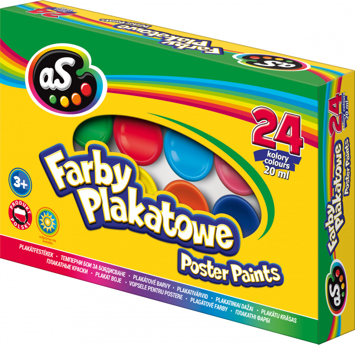 Carte Farby As plakatowe Astra 24 kolory 20 ml 