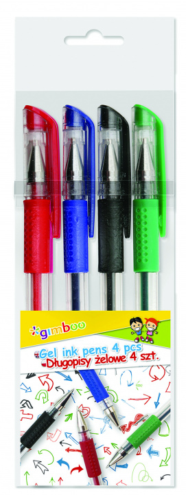 Kniha Długopis Gimboo żelowy classic 0,5mm 4 kolory 