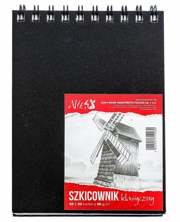 Book Szkicownik B6 klasyczny Koh-i-Noor 98g 80 kartek spirala po krótkim boku 