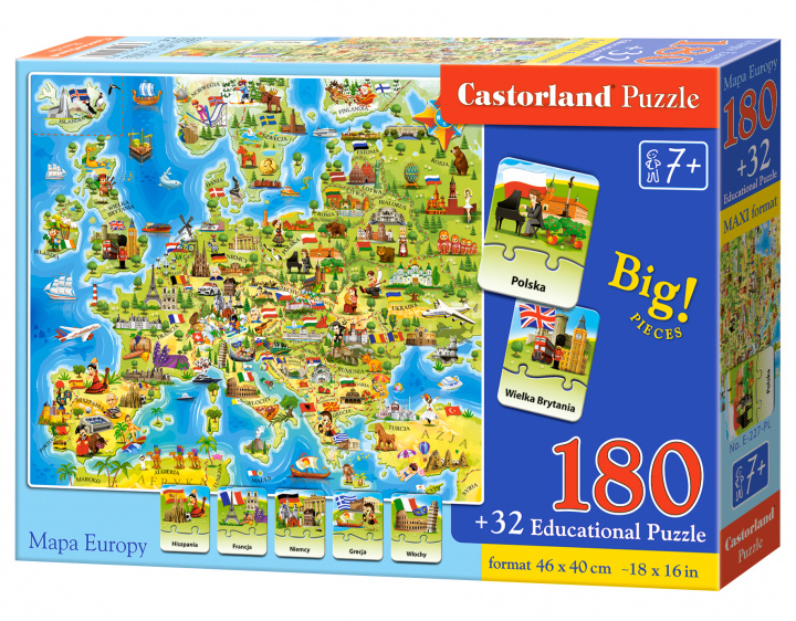 Könyv Puzzle 180 Mapa Europy E-227-PL 