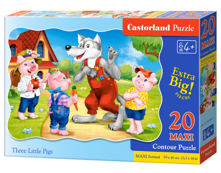 Carte Puzzle 20 maxi Trzy małe świnki C-02399 
