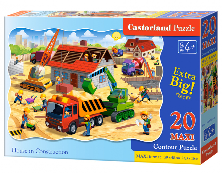 Hanganyagok Puzzle 20 maxi Dom w budowie C-02412 