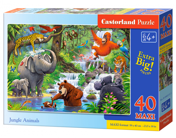 Kniha Puzzle 40 maxi Zwierzęta w dżungli B-040315 