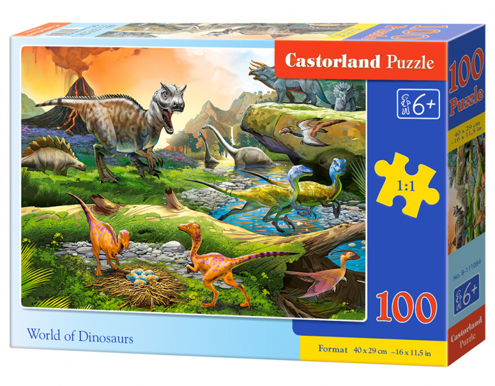Kniha Puzzle 100 Świat dinozaurów B-111084 
