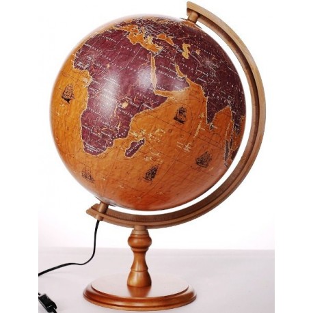 Carte Globus 320 żaglowce podświetlany drewniana stopka 