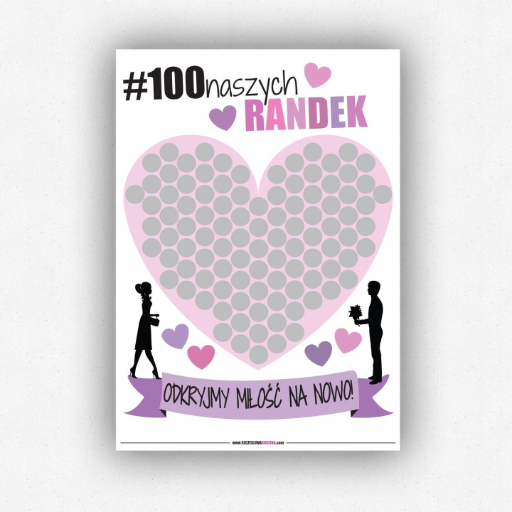 Kniha Plakat zdrapka dla par 100 naszych randek 