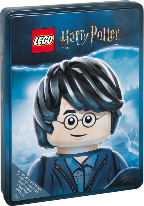 Livre Lego Harry Potter zestaw książek z klockami lego 4 książki z zdaniami, 5 arkuszy naklejek, minifigurka Harrego Pottera Z TIN-6401 Opracowania Zbiorowe