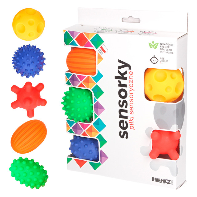 Game/Toy Piłka sensoryczna w pudełku 5 sztuk 