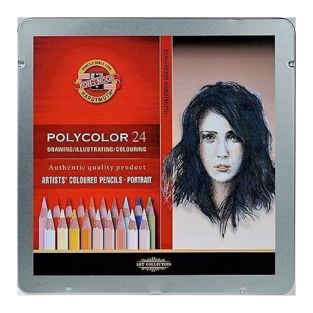 Book Kredki ołówkowe Polycolor Koh-i-Noor 3824 24 kol. Portret op. Metalowe 
