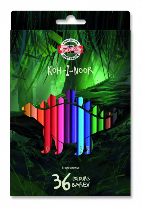 Kniha Kredki ołówkowe Dino 3595 Koh-i-Noor 36 kolorów 