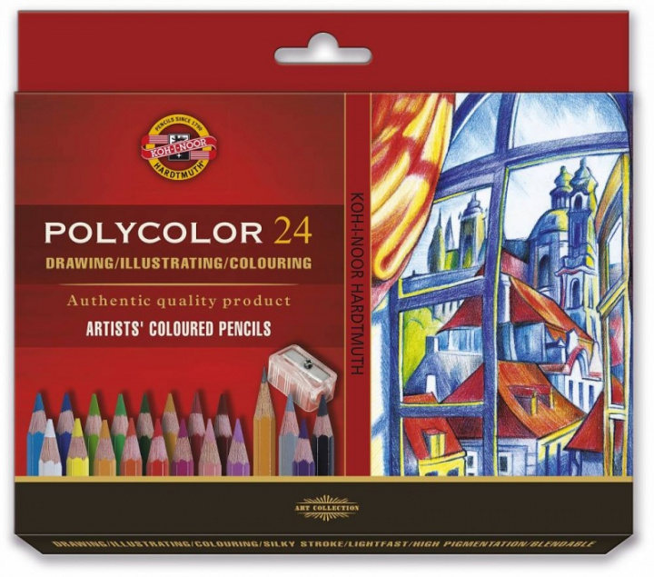 Książka Kredki ołówkowe Polycolor Koh-i-Noor 3834 24 kolory 