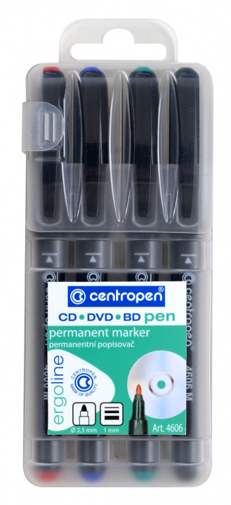 Papírszerek Marker Centropen cd/dvd/bd - pen 4606 4 kolory 