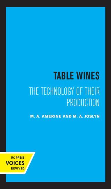 Knjiga Table Wines M. A. Amerine