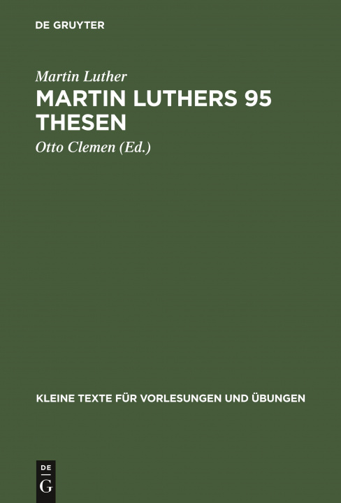 Book Martin Luthers 95 Thesen Otto Clemen