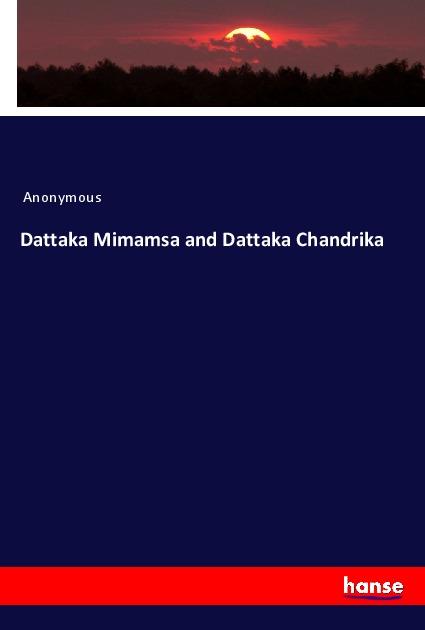 Könyv Dattaka Mimamsa and Dattaka Chandrika 