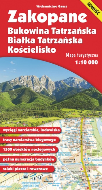 Kniha Mapa. Zakopane, Bukowina Tatrzańska, Białka Tatrzańska i Kościelisko 1:10 000 Opracowanie Zbiorowe