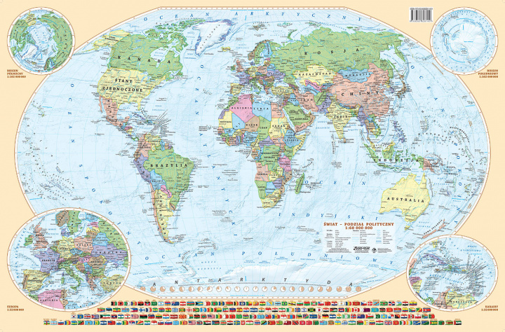 Tiskovina Podkładka na biurko dwustronna mapa świat fizyczno-administracyjna eko 