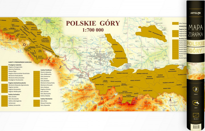 Carte Mapa zdrapka polskie góry 1:700 000 Praca Zbiorowa