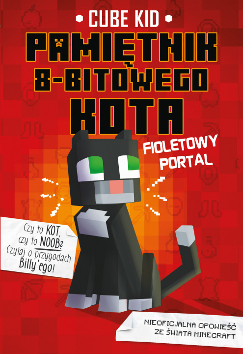 Carte Fioletowy portal pamiętnik 8-bitowego kota Minecraft pamiętnik 8 bitowego wojownika Tom 7 Cube Kid