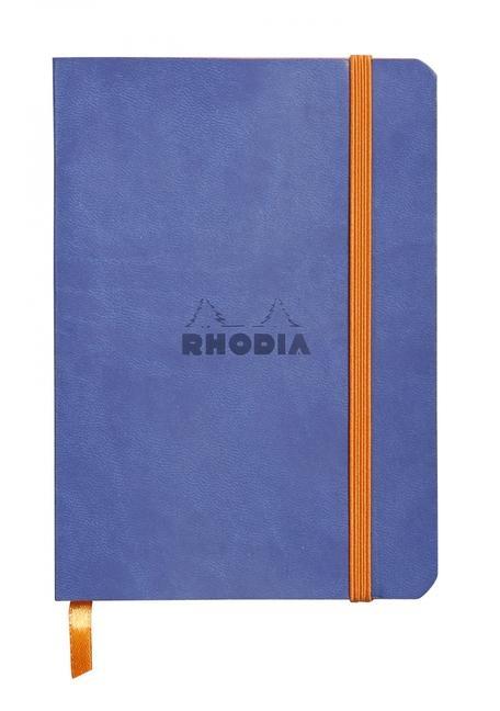 Książka Rhodiarama Notizbuch Softcover A6 72 Blatt liniert saphirblau 90g, mit Gummizugverschluss 