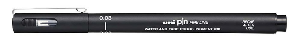 Książka UNI voděodolný liner - černý 0,03 mm 