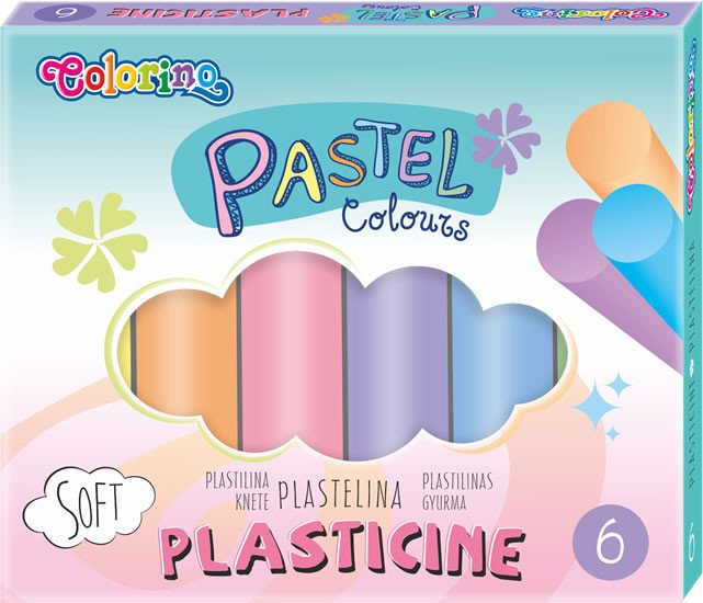 Stationery items Pastel modelovací hmota kulatá měkká 6 barev 