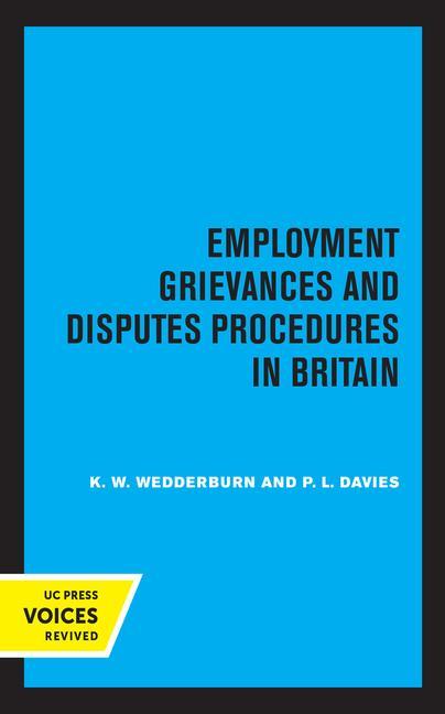 Buch Employment Grievances and Disputes Procedures in Britain K.W. Wedderburn