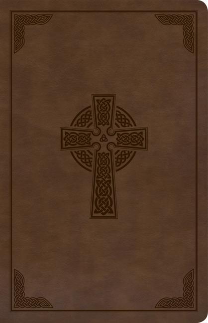 Książka CSB Large Print Personal Size Reference Bible, Brown Celtic Cross Leathertouch 