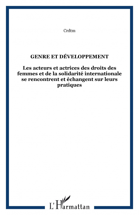 Kniha Genre et développement Crdtm