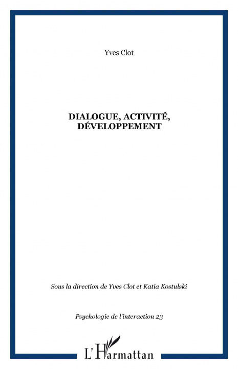 Boek Dialogue, activité, développement Clot