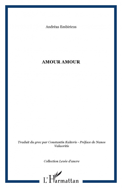 Kniha Amour amour Embiricos