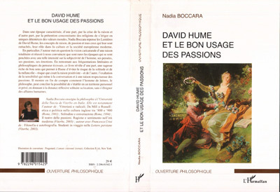 Livro David Hume et le bon usage des passions Boccara