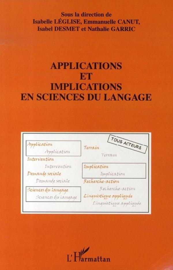 Kniha Applications et implications en sciences du langage Léglise