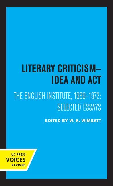 Knjiga Literary Criticism W. K. Wimsatt
