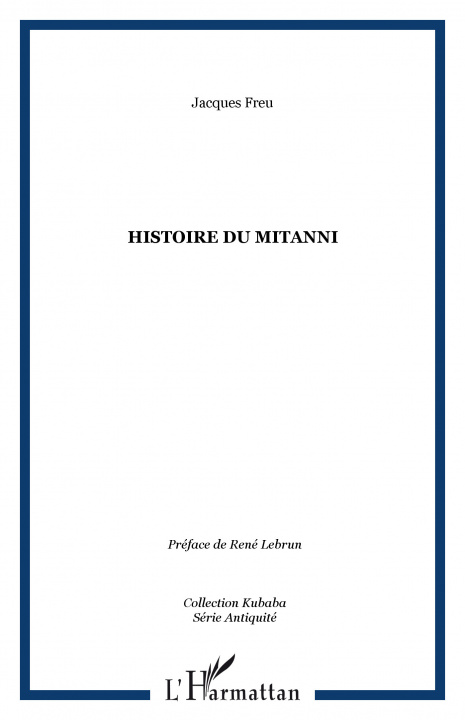 Книга HISTOIRE DU MITANNI 
