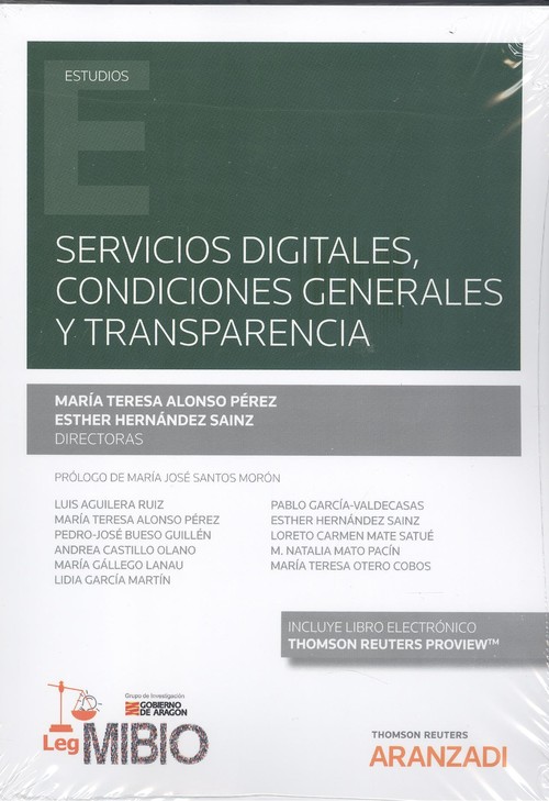 Könyv Servicios digitales, condiciones generales y transparencia (Papel + e-book) MARIA TERESA ALONSO PEREZ