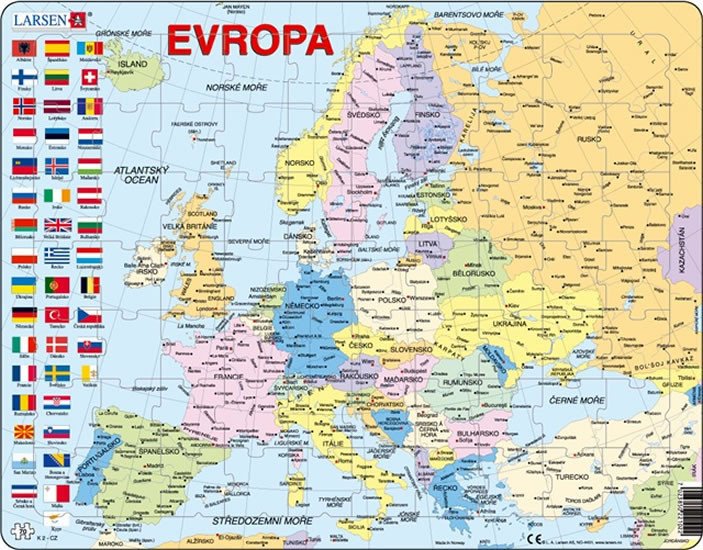 Igra/Igrača Puzzle MAXI - Mapa Evropy (na šířku)/70dílků 