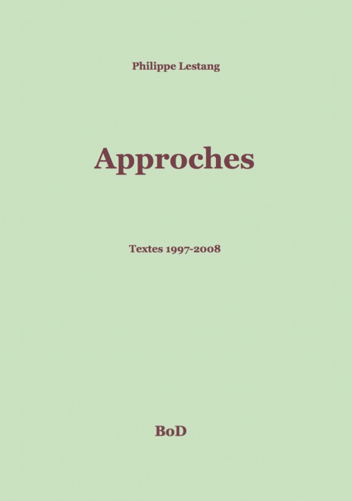 Book Approches Philippe Lestang