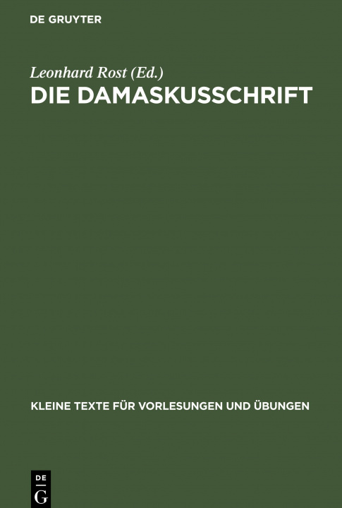 Buch Damaskusschrift Leonhard Rost