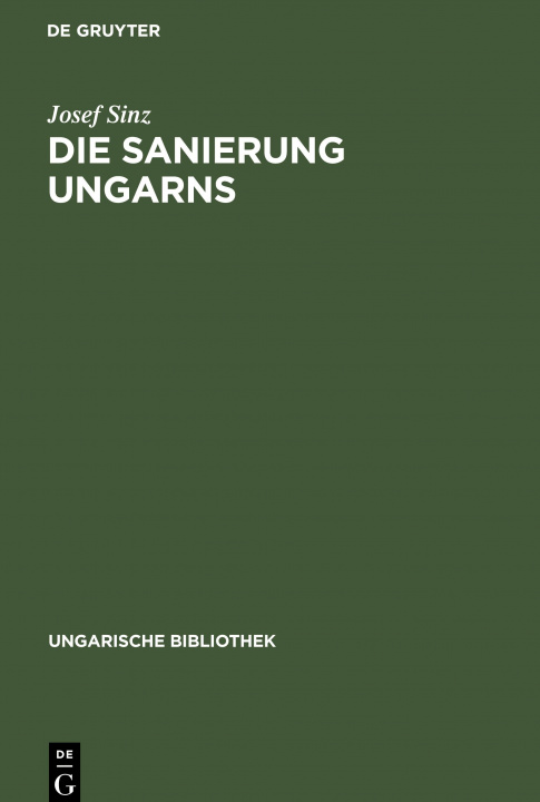 Βιβλίο Sanierung Ungarns Josef Sinz