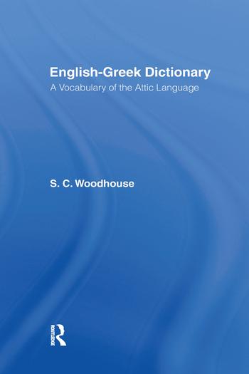 Book English-Greek Dictionary S. C. Woodhouse