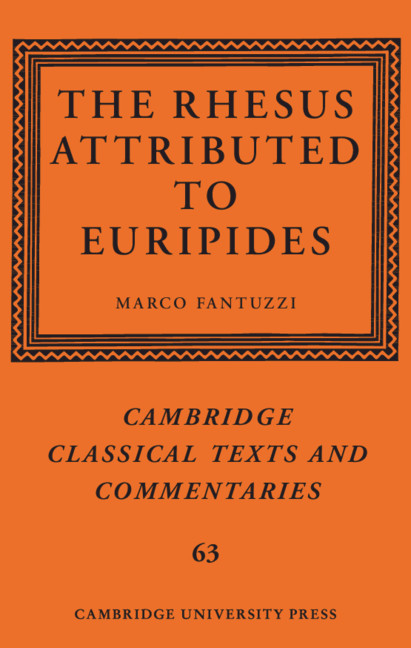 Buch Rhesus Attributed to Euripides Marco Fantuzzi