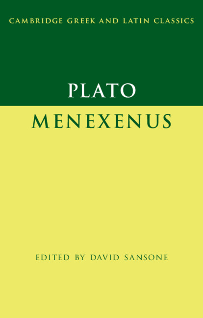Book Plato: Menexenus David Sansone