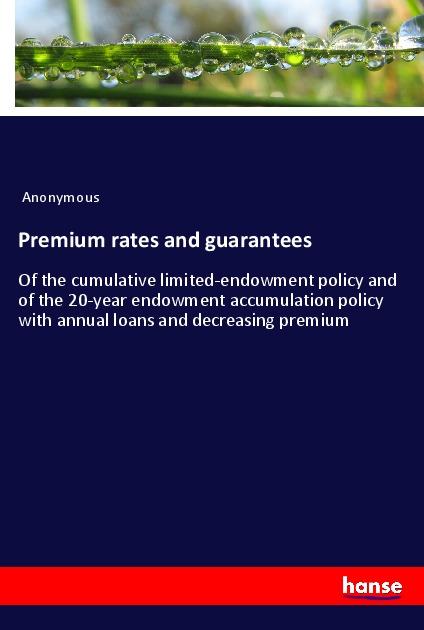Knjiga Premium rates and guarantees 