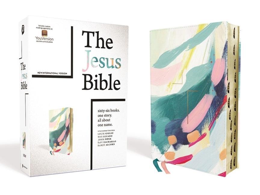 Könyv The Jesus Bible Artist Edition, Niv, Leathersoft, Multi-Color/Teal, Thumb Indexed, Comfort Print Louie Giglio