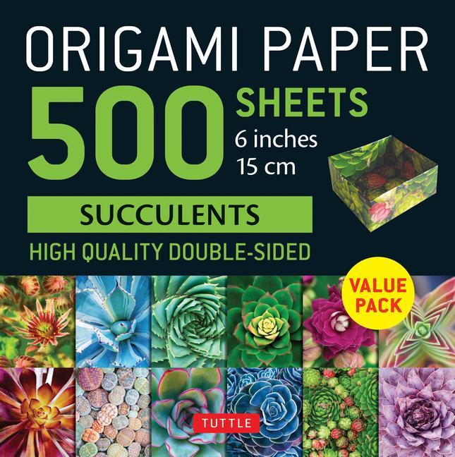 Book Origami Paper 500 sheets Succulents 6 inch (15 cm) 